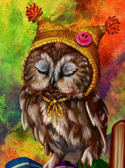Owl in Yellow Hat 5D DIY Diamond Painting Kits
