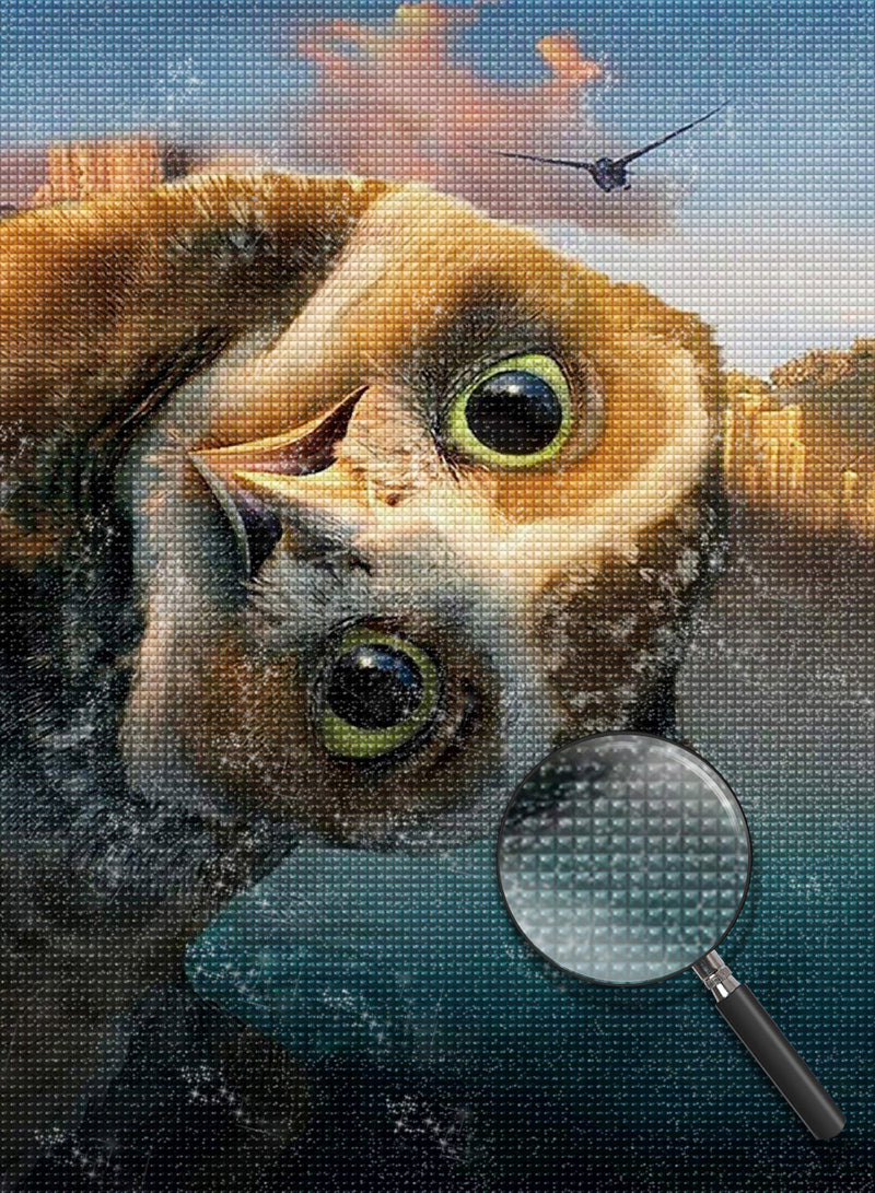 Owl with Tilted Head Diamond Painting