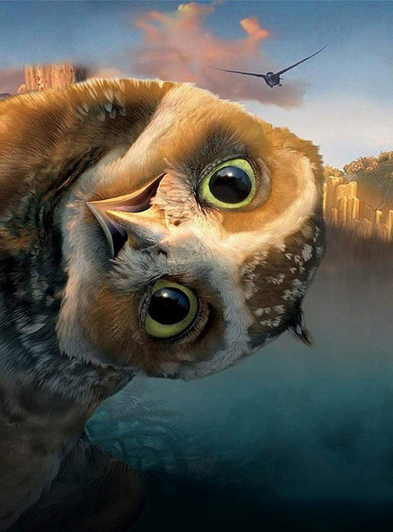 Owl with Tilted Head Diamond Painting