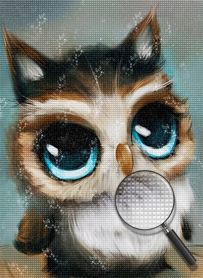 Cute Blue Eyed Owl Diamond Painting