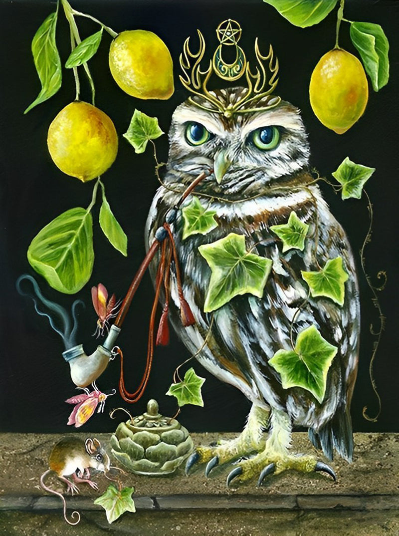 Owl and Lemons Diamond Painting