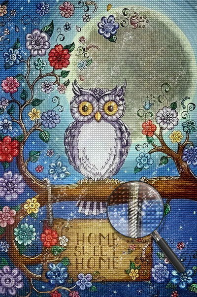 Owl and Flowers 5D DIY Diamond Painting Kits