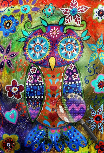 Flower Owl Diamond Painting