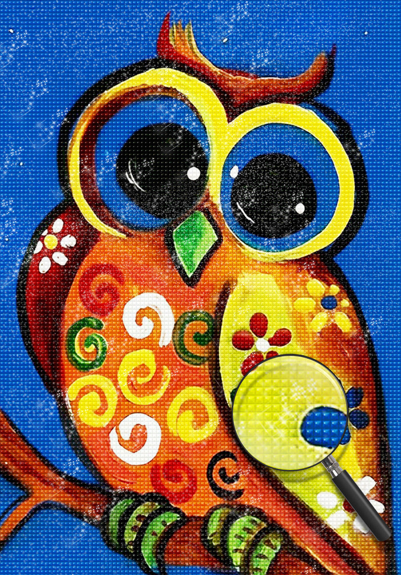 Cute Owl Drawn Diamond Painting