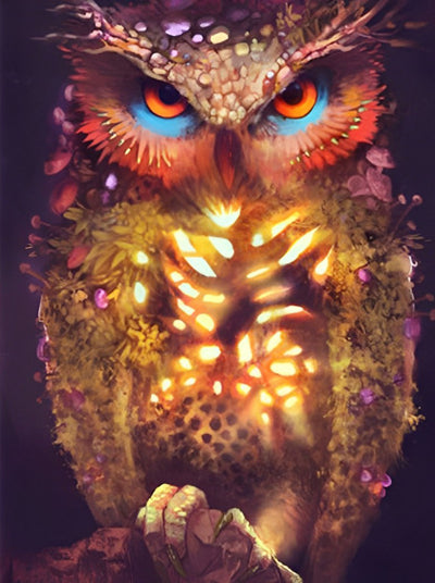Owl with Light 5D DIY Diamond Painting Kits