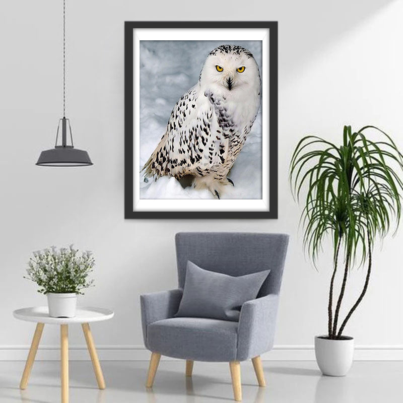 Snowy Owl on the Snow Diamond Painting