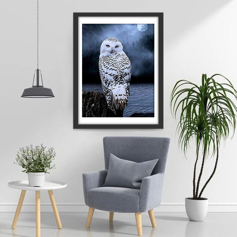 Snowy Owl and Clear Moon 5D DIY Diamond Painting Kits