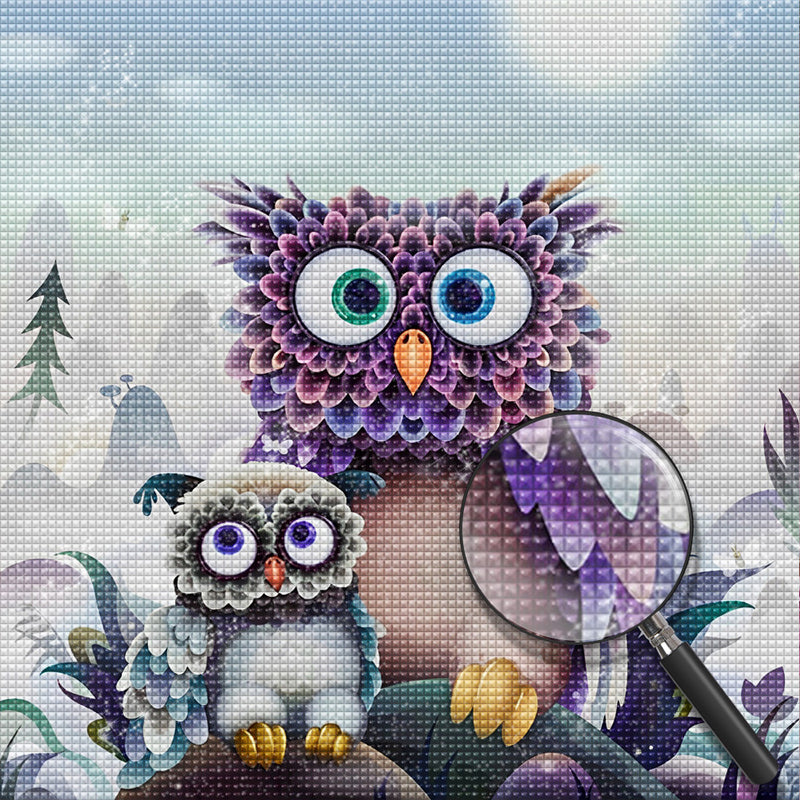 Mother Owl and Her Baby 5D DIY Diamond Painting Kits