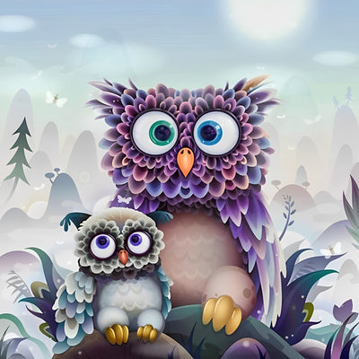 Mother Owl and Her Baby 5D DIY Diamond Painting Kits
