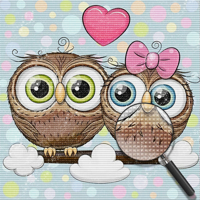 Couple of Cartoon Owls 5D DIY Diamond Painting Kits