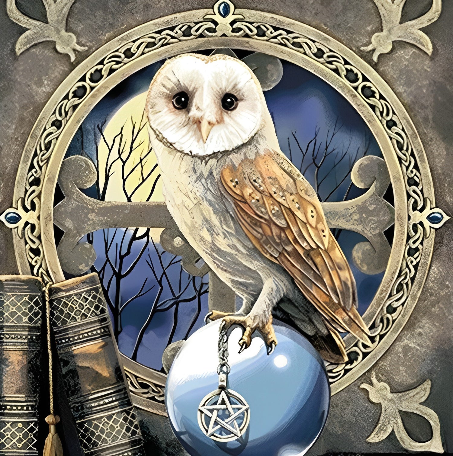 Owl and Crystal Ball Diamond Painting