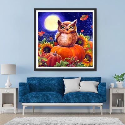 Owl and Pumpkins Diamond Painting