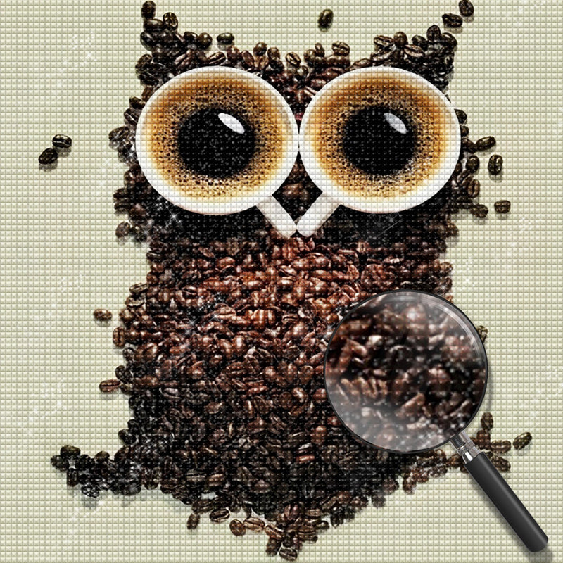 Coffee Bean Owl 5D DIY Diamond Painting Kits
