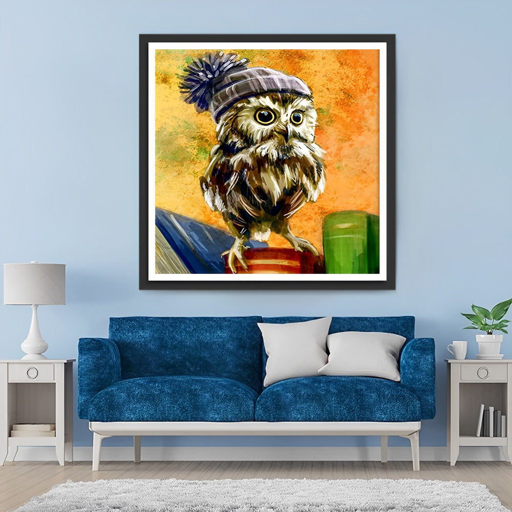 Little Owl with Hat Diamond Painting