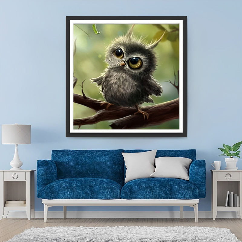 Cute Little Angry Owl Diamond Painting