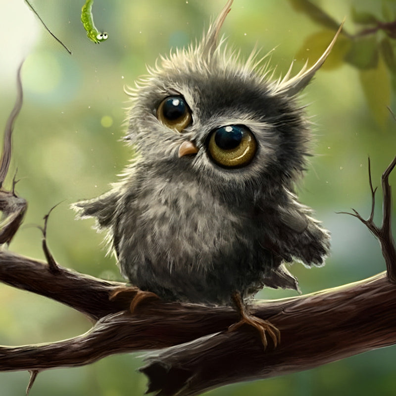 Cute Little Angry Owl Diamond Painting