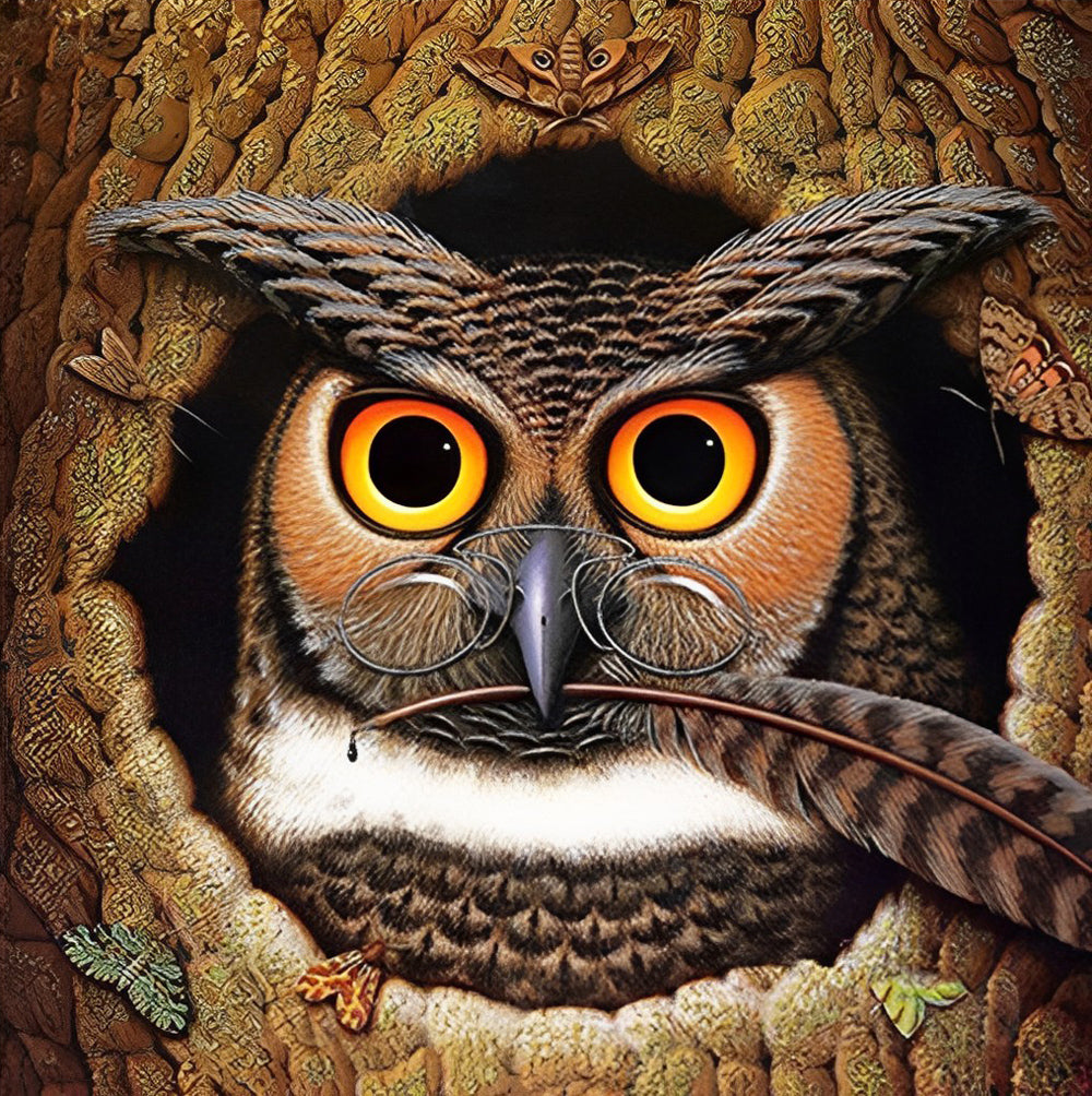 Pedantic Owl Diamond Painting