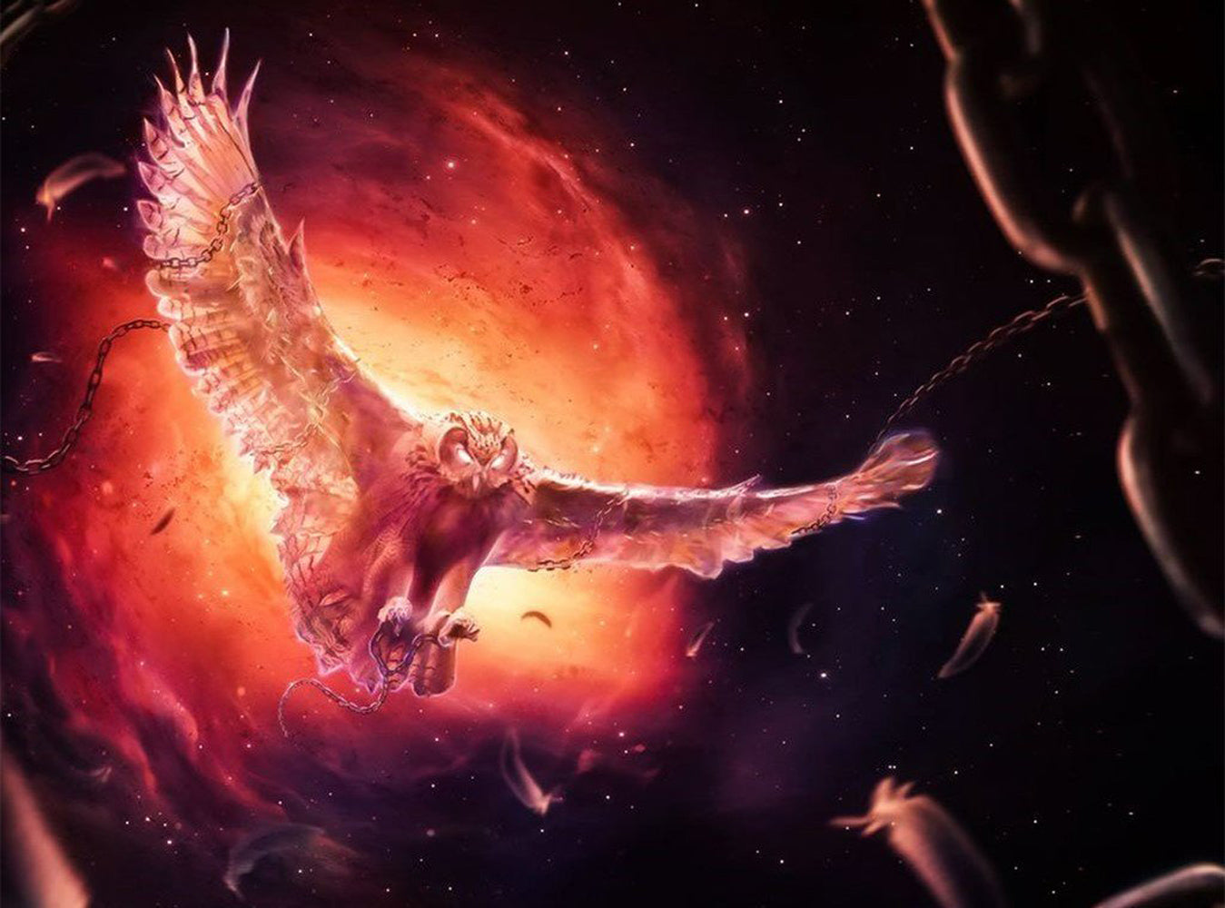 Owl flying in space Diamond Painting