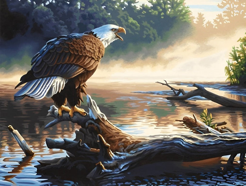 Bald Eagle on Dead Wood 5D DIY Diamond Painting Kits