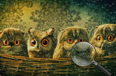 Owl and Kittens 5D DIY Diamond Painting Kits