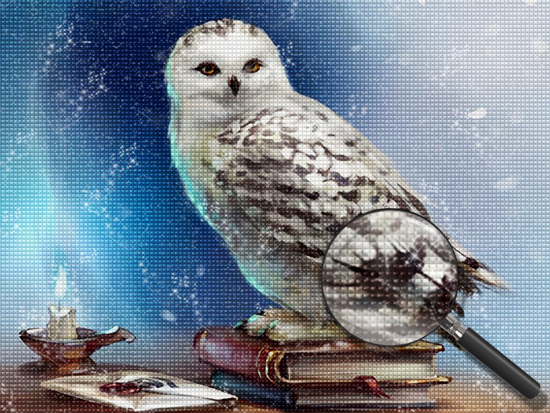 Snowy Owl on the Desk 5D DIY Diamond Painting Kits