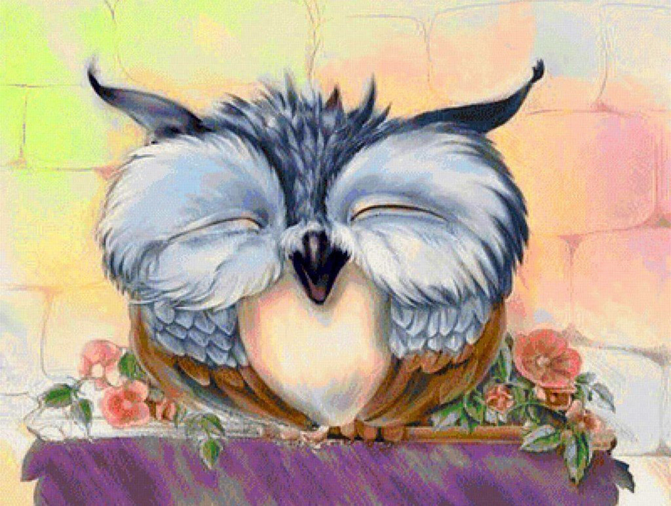 Mother Owl and Her Baby Diamond Painting