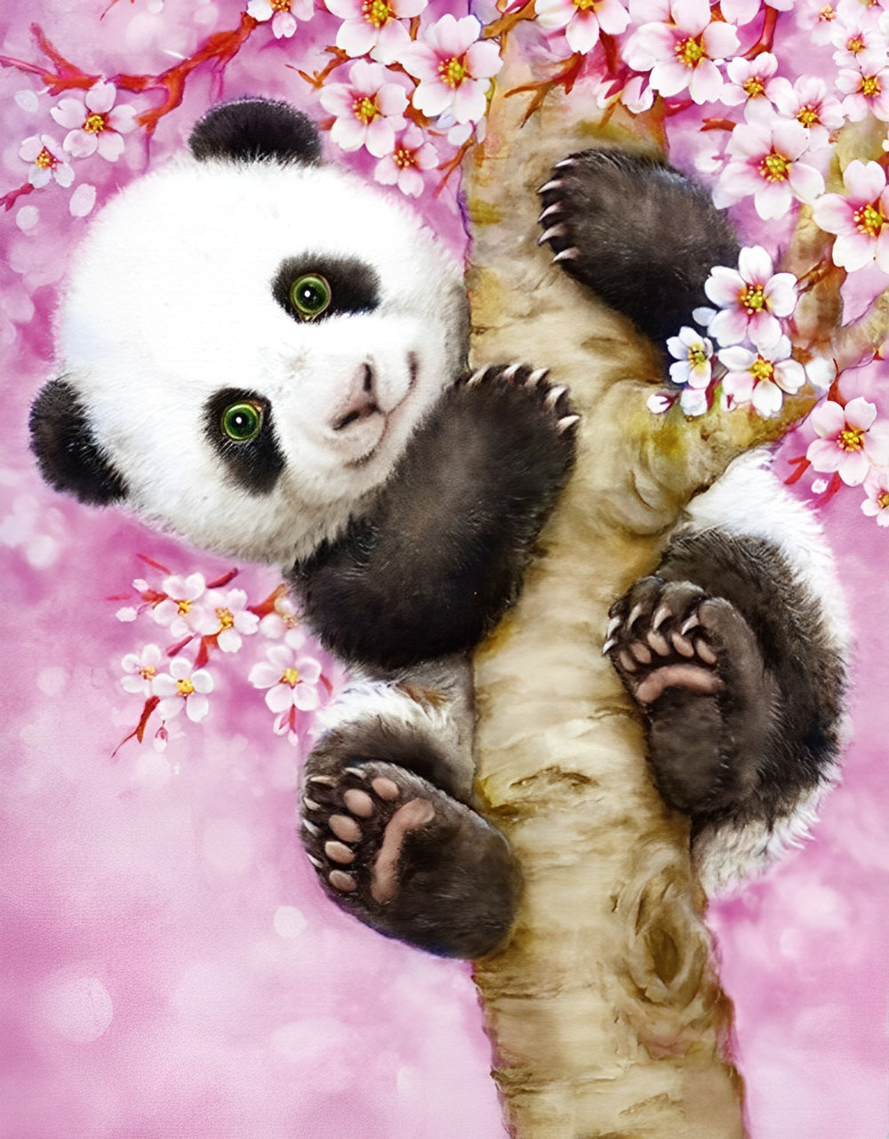 Panda on a Cherry Tree Diamond Painting