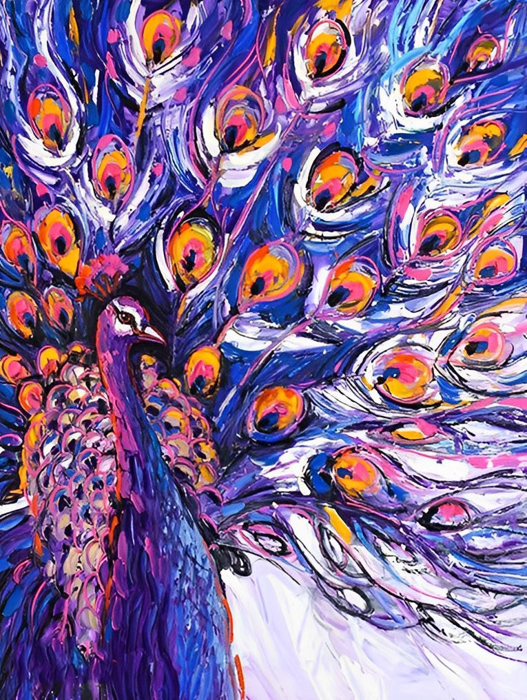Purple Peacock Diamond Painting