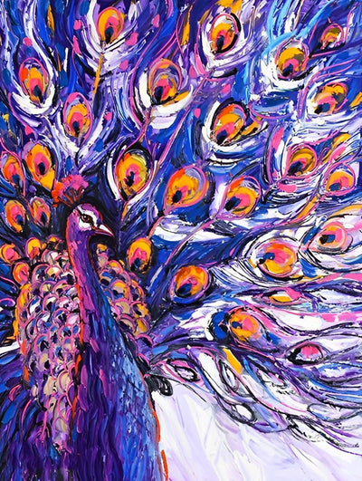 Purple Peacock 5D DIY Diamond Painting Kits
