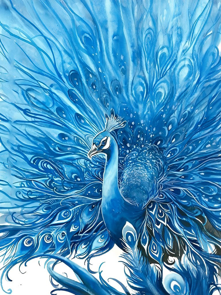 Fantastic Blue Peacock 5D DIY Diamond Painting Kits