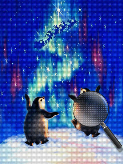 Two Little Penguins and the Polar Dawn 5D DIY Diamond Painting Kits