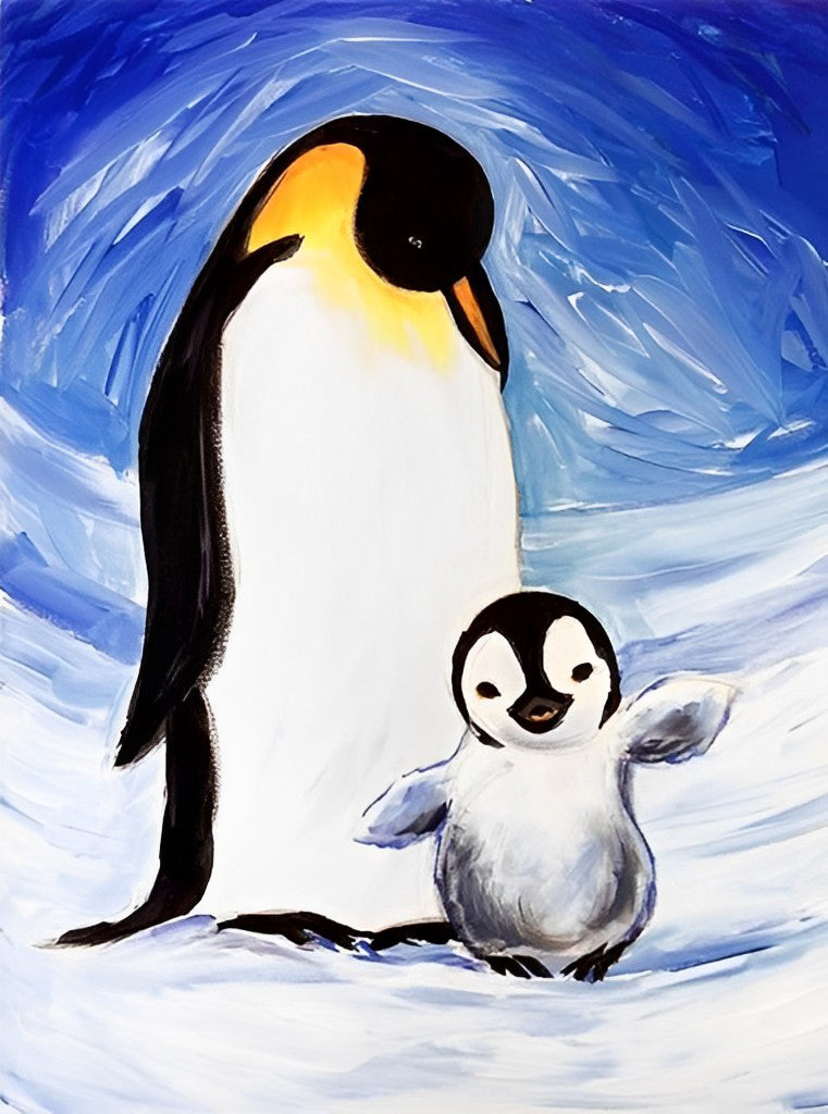 Penguin and His Baby Diamond Painting
