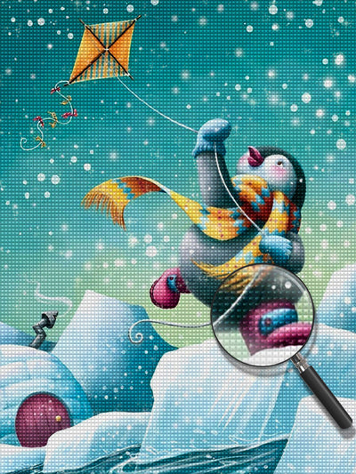 Penguin Playing Kite 5D DIY Diamond Painting Kits