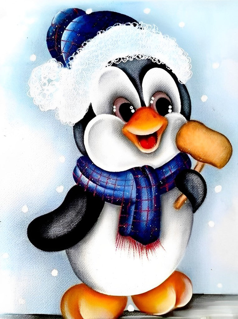 Penguin in the Snow Diamond Painting