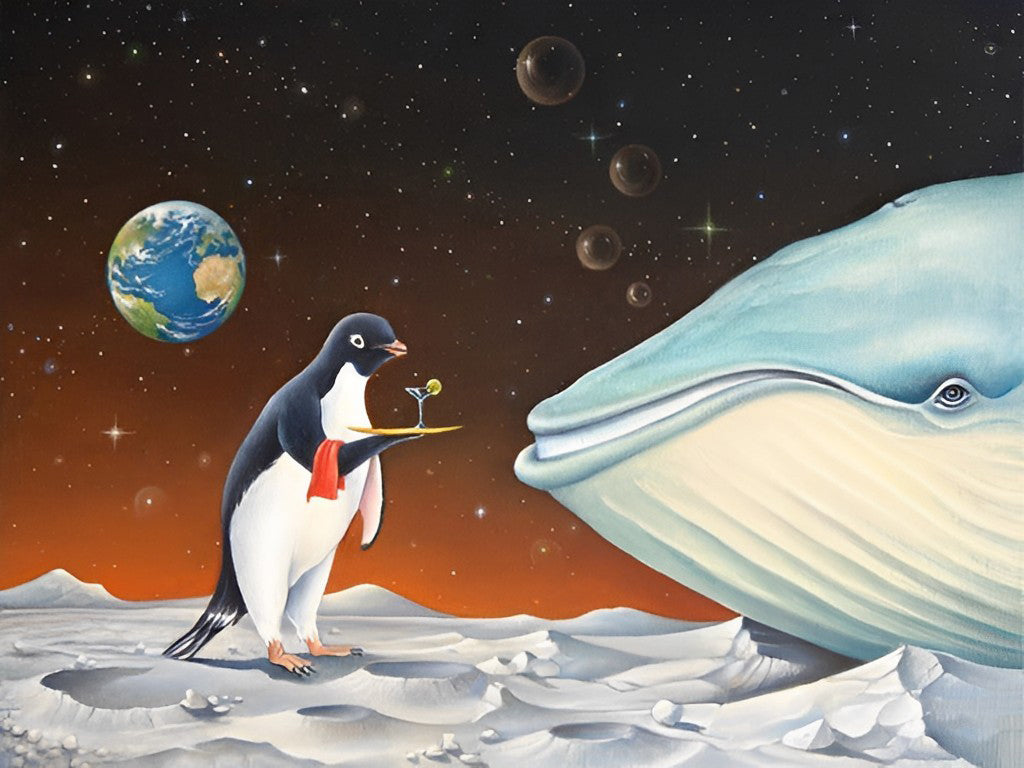 Penguin and Whale Diamond Painting