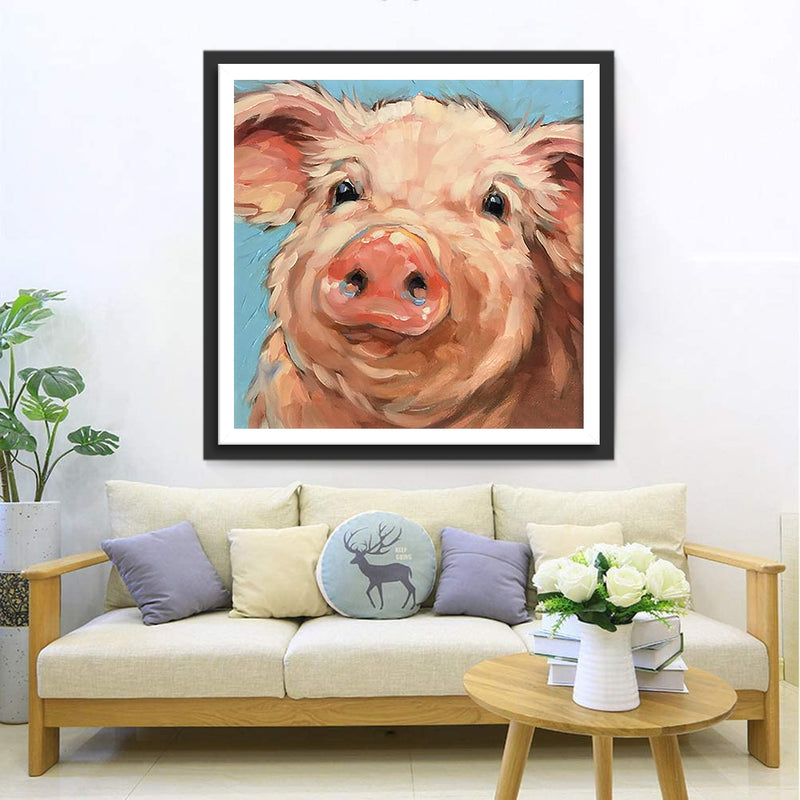 Pig Furry Diamond Painting