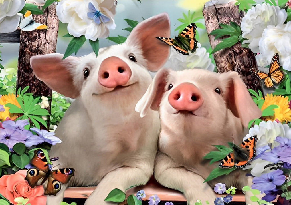 Two Cute Pigs Diamond Painting