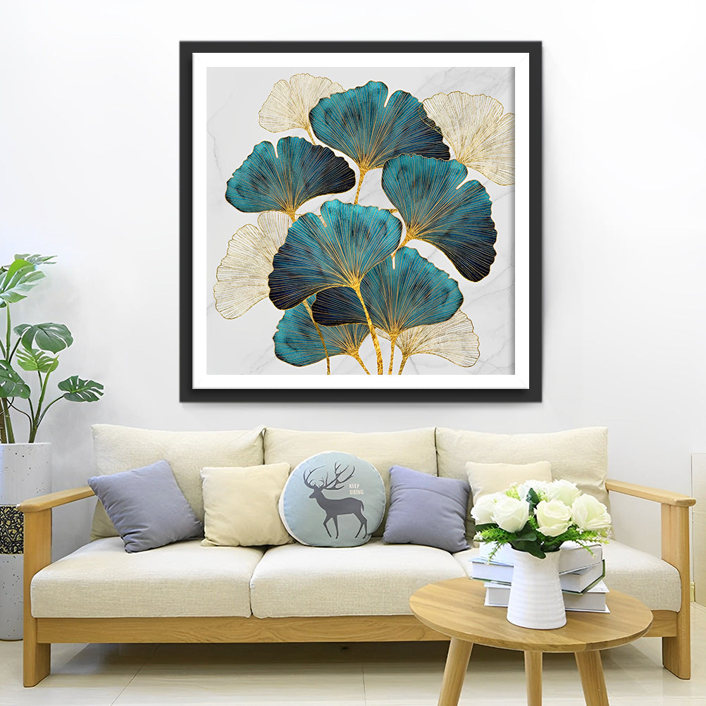 Green ginkgo leaves Diamond Painting