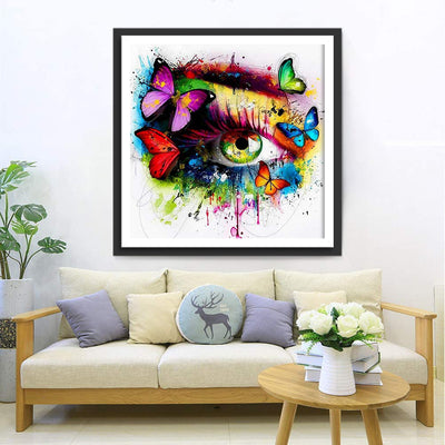 Eye and Butterflies Colorful Diamond Painting