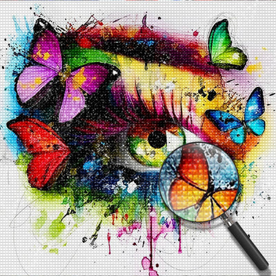 Eye and Butterflies Colorful Diamond Painting