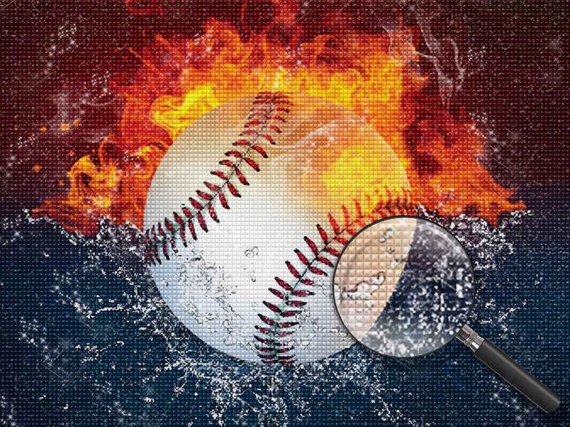 Water and Fire Baseball 5D DIY Diamond Painting Kits
