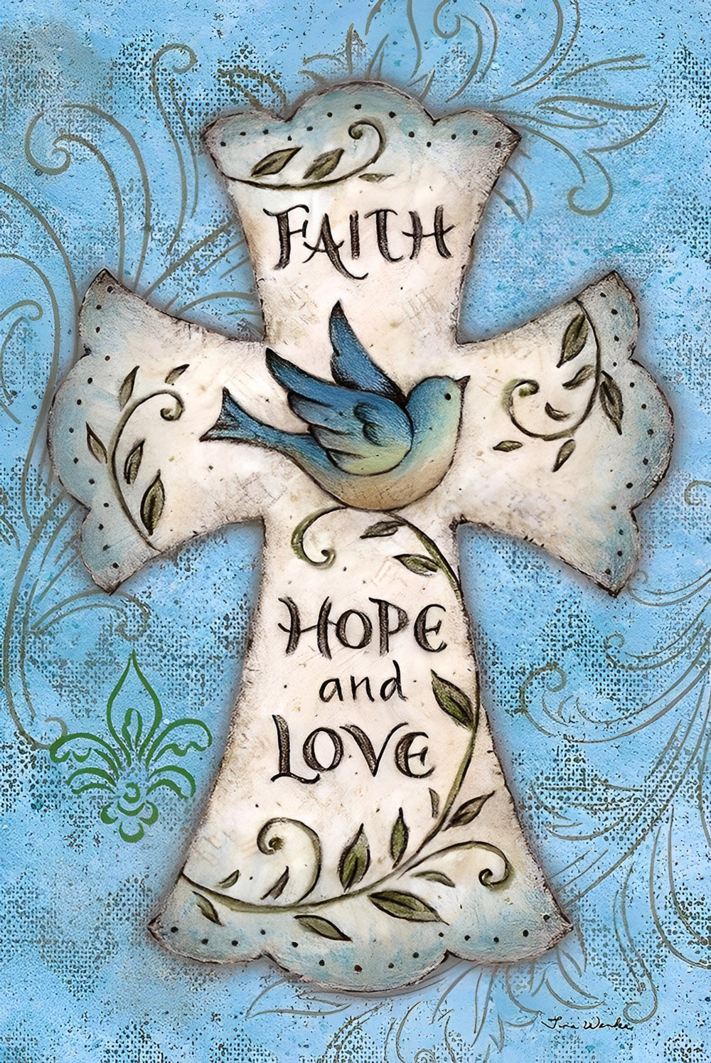 White Cross Diamond Painting