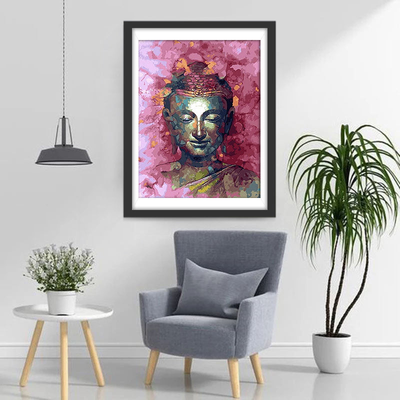 Buddhist Statue in the Sea of Flowers Diamond Painting