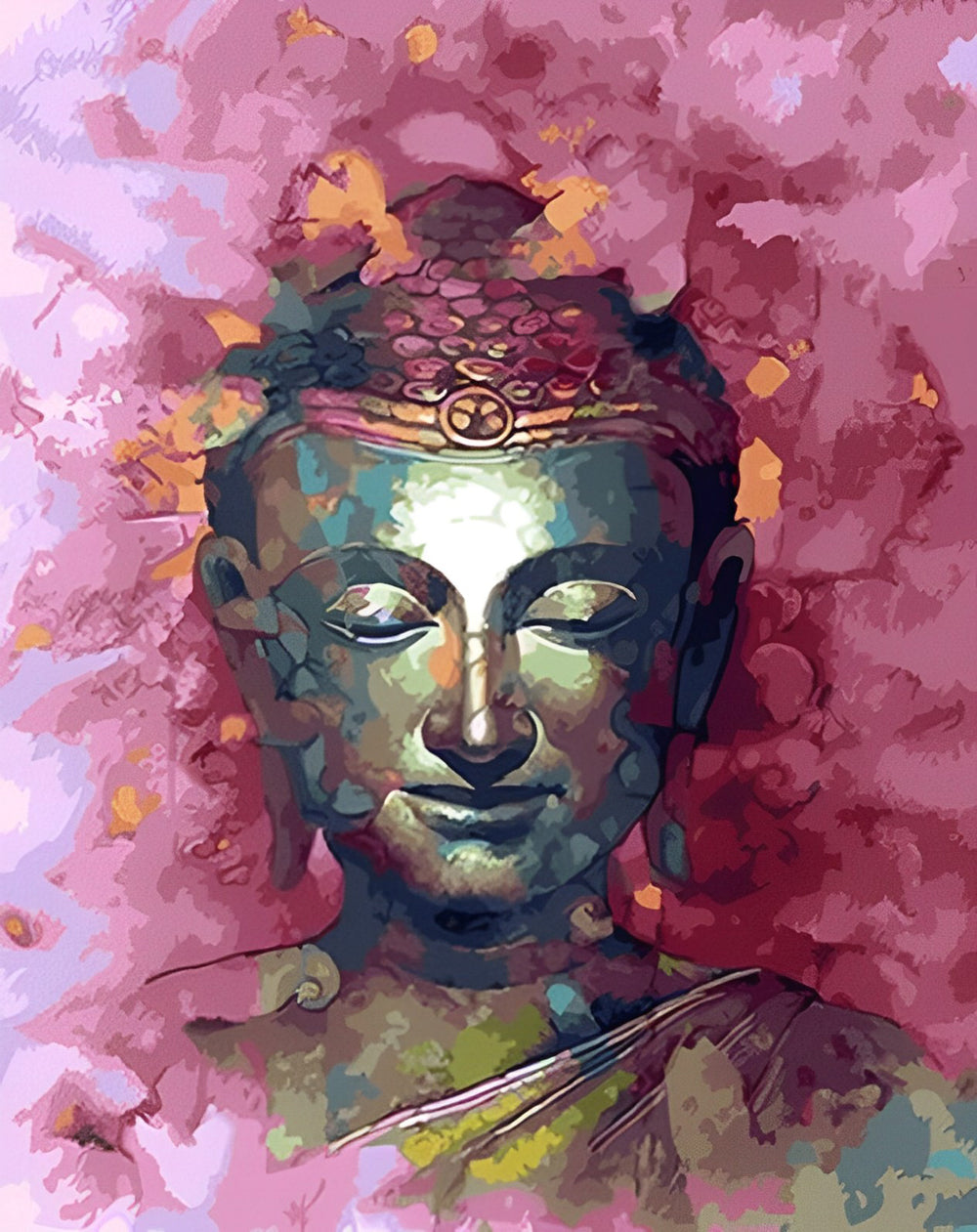 Buddhist Statue in the Sea of Flowers Diamond Painting