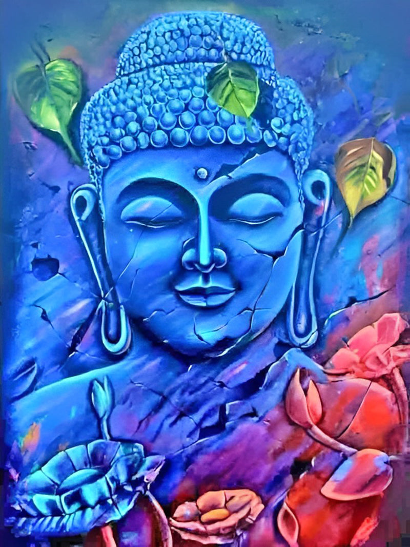Lotus and Broken Buddhist Statue Diamond Painting