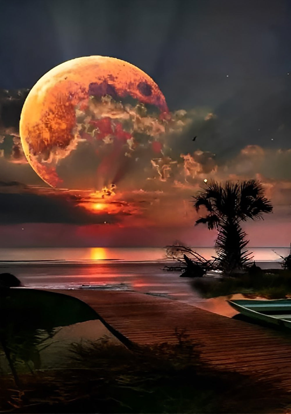 Red Sea and Moon Diamond Painting