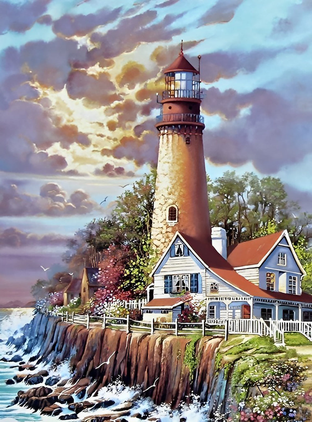 The Lighthouse and the House Diamond Painting