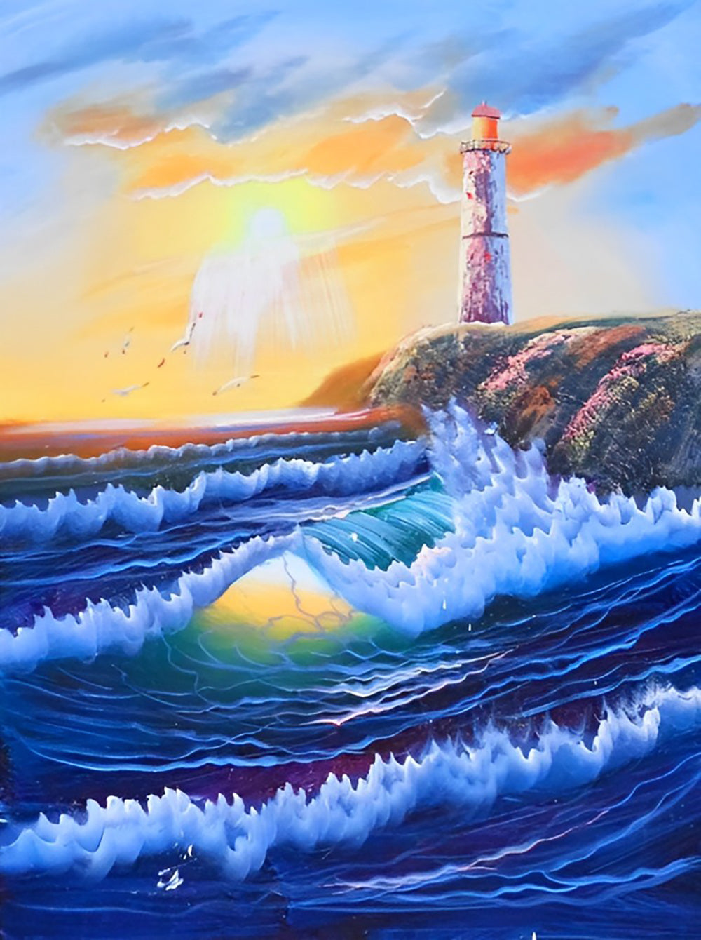 Lighthouse and Waves Diamond Painting
