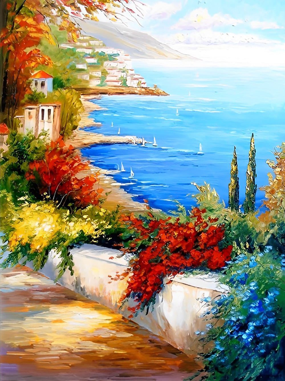 Villas and Sea Diamond Painting