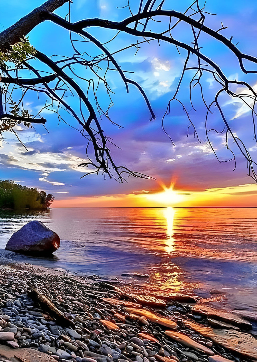 Dead Tree and the Sea Diamond Painting